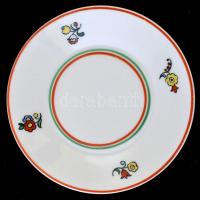 Zsolnay hiányos teás készlet, kézzel festett, jelzett, kopott