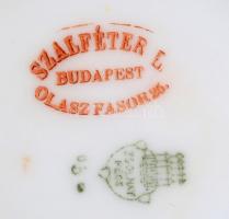 Zsolnay hiányos teás készlet, kézzel festett, jelzett, kopott