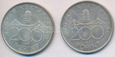 1994. 200Ft Ag "Deák" (2x) T:2
Adamo F13.1