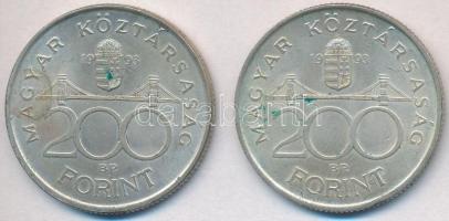 1993. 200Ft Ag "MNB" (2x) T:2