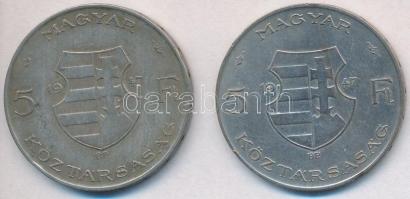 1947. 5Ft Ag "Kossuth" (2x) T:2-