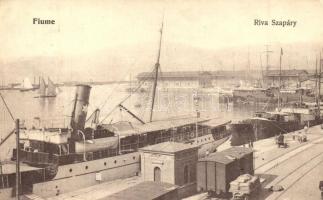 Fiume, Riva Szapáry / port, steamship (EK)