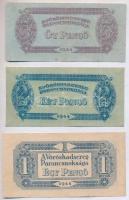 1944. 1P számozás nélkül + 2P + 5P + 10P + 20P + 50P "A Vöröshadsereg Parancsnoksága" T:II...