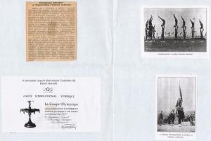 1936 Berlin, a Testnevelési Főiskola csapata a berlini olimpián, 8 db fénykép és 4 db fénymásolat, ú...