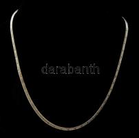 Ezüst(Ag) lapos mintás kígyó nyaklánc, jelzett, h: 40 cm, nettó: 6,5 g