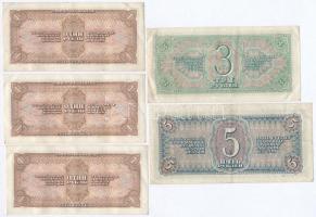 Szovjetunió 1938. 1R (3x) sorszámkövetők + 3R + 5R T:III szép papír
Soviet Union 1938. 1 Ruble + 3 ...