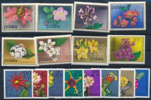 1937-1985 Virág motívum 6 klf sor + 2 db önálló érték 2 db stecklapon 1937-1985 Flowers 6 sets + 2 s...