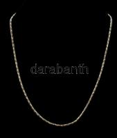 Ezüst(Ag) csavart hengerszemes nyaklánc, jelzett, h: 46,5 cm, nettó: 16,9 g