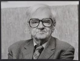 Weöres Sándor portréja, MTI fotó (Tóth István Csaba), hátulján feliratozva, 18×24 cm