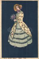 Lady with flowers, Art Nouveau (EK)