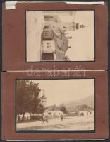 1905 Rózsahegy (Felvidék) 4 db fotó kartonon + 1 db ceruzás alaprajz a nagytemplomról, tartóban. Fot...