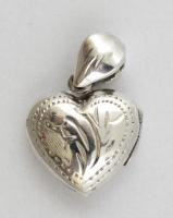 Ezüst(Ag) szív alakú képtartós függő, jelzett, 2x1,3 cm, nettó: 1,8 g