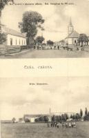 Hernádcsány, Csánya, Cana; Református templom és fő utca, műmalom / Church and main street, mill (EK)