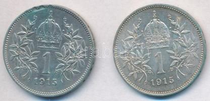 Ausztria 1915. 1K Ag "Ferenc József" (2x) T:1-,2 ph.
Austria 1915. 1 Corona Ag "Fran...