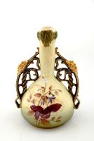 Ernst Wahliss Turn Teritz Wien díszváza, kézzel festett, jelzett, kopott, m:20 cm