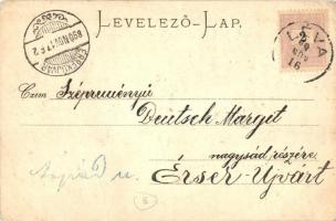 1899 Léva, Levice; Fő tér, Czirok János utóda Amstetter Imre üzlete, piac, gyógyszertár, Schubert Pá...