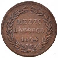 Olasz Államok / Pápai Államok 1844R Mezzo (1/2) Baiocco Cu "XVI. Gergely" T:2,2- Italian States / Papal States 1844R Mezzo (1/2) Baiocco Cu "Gregory XIV" C:XF,VF