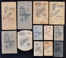 cca 1880-1910 Portrék, 12 db különféle keményhátú fotó Erdélyi Mór műterméből, különböző méretben