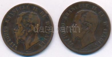 Olaszország 1863. 10c Cu "II. Viktor Emánuel" (2x) T:2- ph.
Italy 1863. 10 Centesimi Cu &...