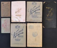 cca 1880-1910 Portrék, 7 db keményhátú fotó Kurzweil, Mindszenty és Mayer műtermeiből, különböző mér...