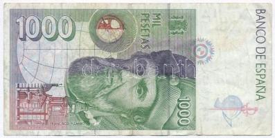 Spanyolország 1992 (1996). 1000P T:III,III- kis szakadás
Spain 1992 (1996). 1000 Pesetas C:F,VG sma...