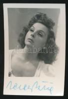 Mezey Mária (1909-1983) színésznő aláírása az őt ábrázoló fotón