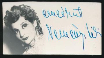 Neményi Lili (1902-1988) opera-énekesnő (szoprán) aláírása az őt ábrázoló fotón