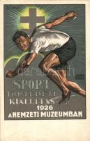 1926 Sporttörténeti kiállítás, Nemzeti Múzeum, reklám; Kellner és Mohrlüder Rt. / Sports History Exhibition, National Museum, advertisement Európa Úszóbajnokság So. Stpl s: Manno Miltiades