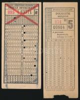 cca 1940-1950 2 db közlekedési jegy: BSzKRT tanuló hetikártya, FVV dolgozók hetijegye