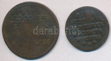 Olasz Államok / Pápai Államok 1801. 1B Cu + 1802. 1/2B Cu "VII. Pius" T:2- ü.
Italian Sta...