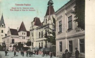 Trencsénteplic, Trencianske Teplice; Margit és Dr. Heinrich villák, Irma lak, Ondreicska Fábián kiadása / villas (EK)