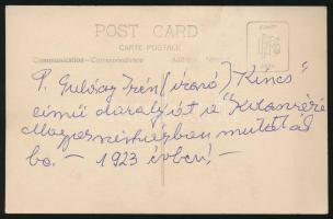 1923 Gulácsy Irén(1894-1945) írónő a Kincs című darabját bemutató kolozsvári színtársulat tagjaival,...