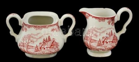 Myott angol vadász témájú porcelán tétel, néhányon csorba, levonó képes, jelzett, hiányos, összesen:...