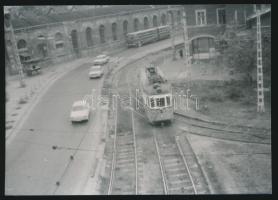 cca 1980 Újpest, Villamos és buszközlekedés, utólagos előhívás, 10x15 cm