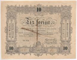 1848. 10Ft Kossuth bankó áthúzással érvénytelenítve, nyomdai papírránc T:I Adamo SG111h
