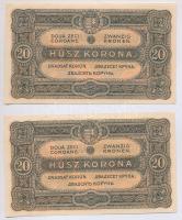 1920. 20K (4x) sorszámkövetők T:II kis anyaghiány
Adamo K21