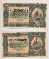 1920. 20K (4x) sorszámkövetők T:II kis anyaghiány
Adamo K21