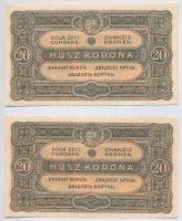 1920. 20K (4x) sorszámkövetők T:II kis anyaghiány
Adamo K21