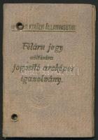 1922 Magyar Királyi Államvasutak félárú menetjegy váltására jogosító arcképes igazolvány, okmánybélyeggel. / railway id