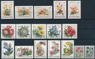 1958-1989 Flowers 9 sets + 2 stamps, 1958-1989 Virág motívum 9 klf sor + 2 db önálló érték 2 db stecklapon