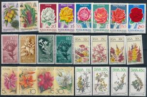 1958-1989 Virág motívum 9 klf sor + 2 db önálló érték 2 db stecklapon 1958-1989 Flowers 9 sets + 2 s...