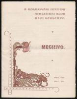1904 Meghívó a Kolozsvári Egyetemi Athlétikai Club  őszi versenyére + a verseny bevételeinek kézzel ...