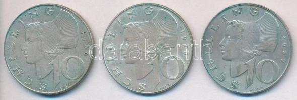 Ausztria 1957. 10Sch Ag + 1966. 10Sch Ag + 1970. 10Sch Ag T:2
Austria 1957. 10 Schilling Ag + 1966....