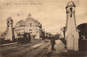 Temesvár, Timisoara; Hungária fürdő, villamos / spa, bath, tram (EK)