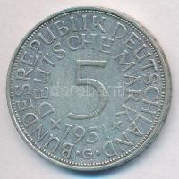 NSZK 1951G 5M Ag T:2
FRG 1951G 5 Mark Ag C:XF