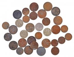 Ausztria 1893-1918. 1h-20h 33db-os fémpénz tétel T:2-4 patina, rozsda Austria 1893-1918. 1 Heller - 20 Heller 33pcs of coins C:XF-G patina, rust