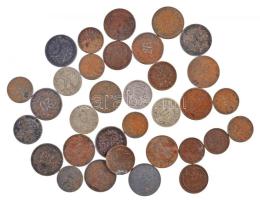 Ausztria 1893-1918. 1h-20h 33db-os fémpénz tétel T:2-4 patina, rozsda Austria 1893-1918. 1 Heller - 20 Heller 33pcs of coins C:XF-G patina, rust