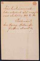 1880-1945 MIlitária tétel: Régi obsit (végelbocsájtó levél) zétényi Csukás Kálmán halotti értesítője...