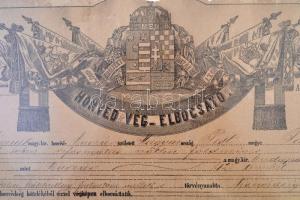 1880-1945 MIlitária tétel: Régi obsit (végelbocsájtó levél) zétényi Csukás Kálmán halotti értesítője...