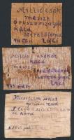 1943 Munkaszolgálatos dokumentumai: 3 db nyírfakéregre írt tábori lap Oroszországból küldve, 1 db fé...